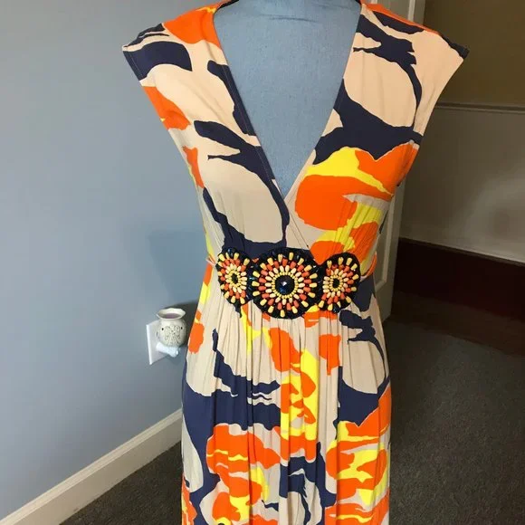 Beige By Eci Dresses | Beige By Eci Sleeveless Dress Size 6 | Color: Orange/Tan | Size: 6 | Rhhinson04's Closet